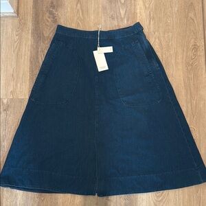 TOAST Denim Indigo Midi Skirt